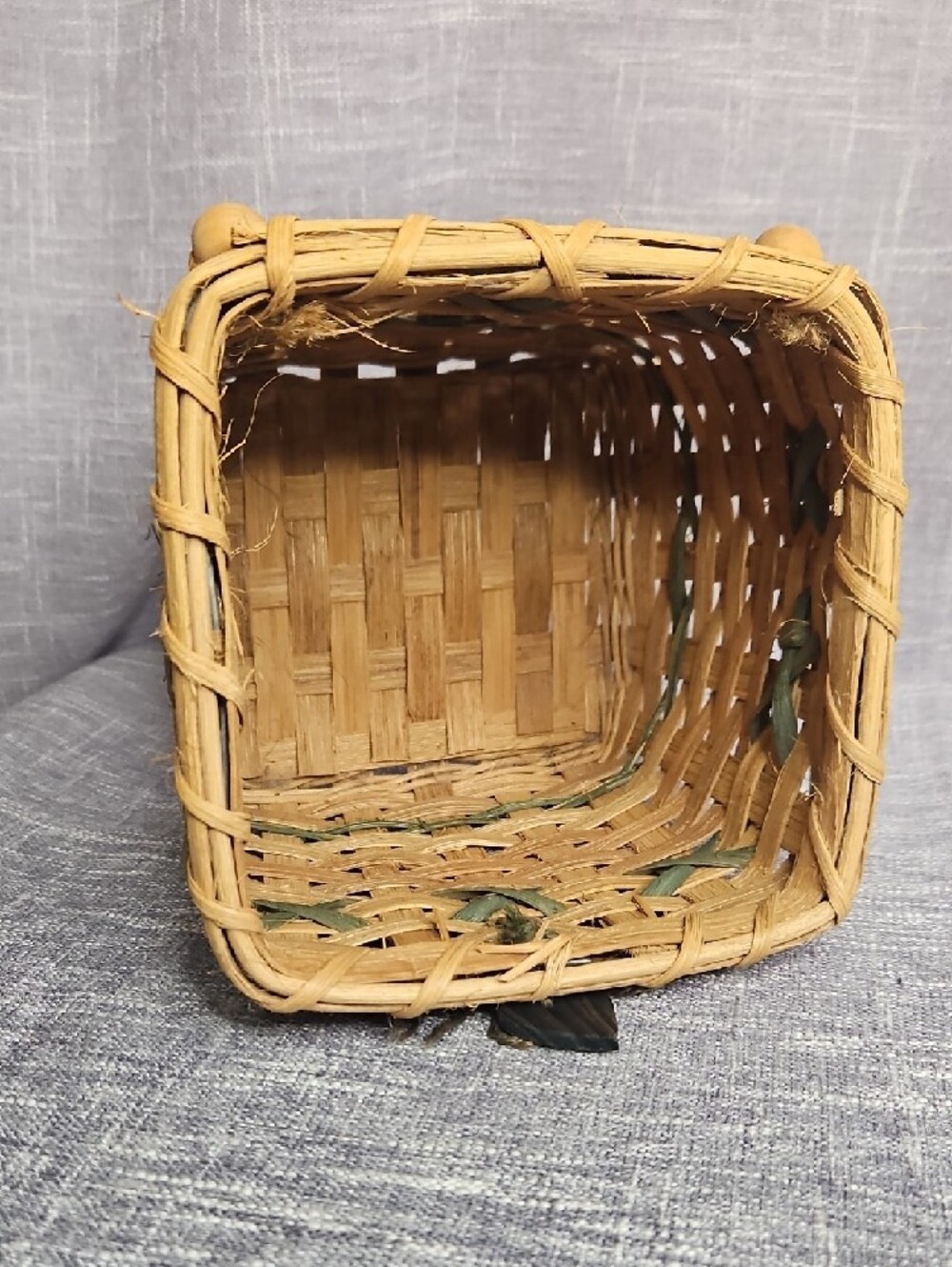 Woven Natural Rattan Tissue Box Holder with Handle - Picture 6 of 10